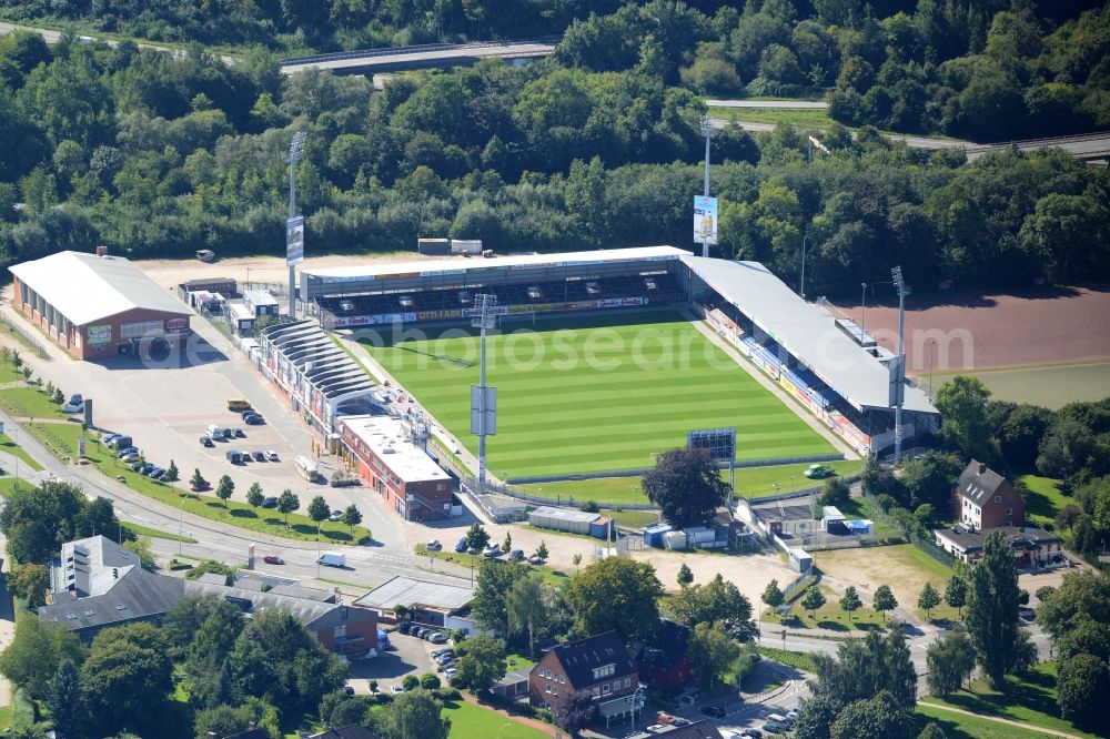 Kiel from the bird's eye view: Sports facility grounds of the Arena stadium in Kiel in the state Schleswig-Holstein