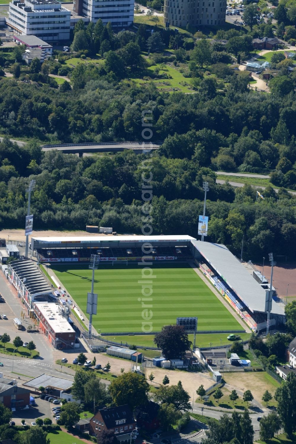 Aerial image Kiel - Sports facility grounds of the Arena stadium in Kiel in the state Schleswig-Holstein