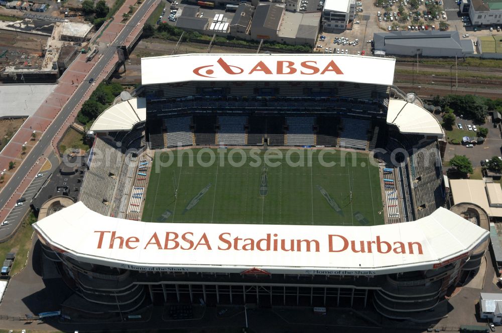 Aerial photograph Durban - Sports facility area of the arena of the stadium Kings Park Stadium (formerly ABSA Stadium) on Jacko Jackson Drive in Durban in KwaZulu-Natal, South Africa