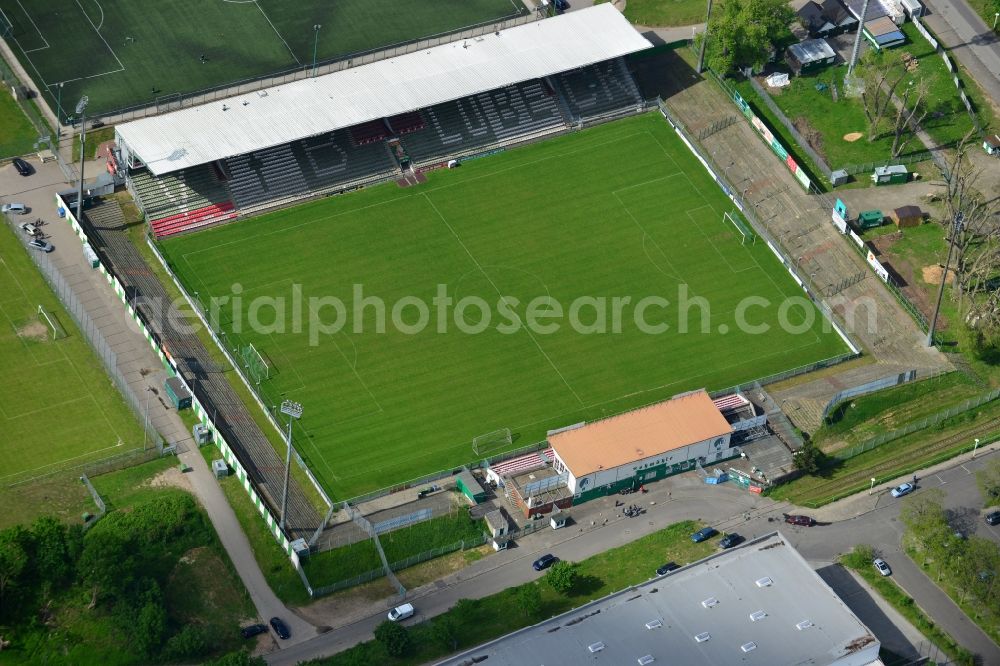 Aerial photograph Lübeck - Sports facility grounds of the stadium in Luebeck in the state Schleswig-Holstein