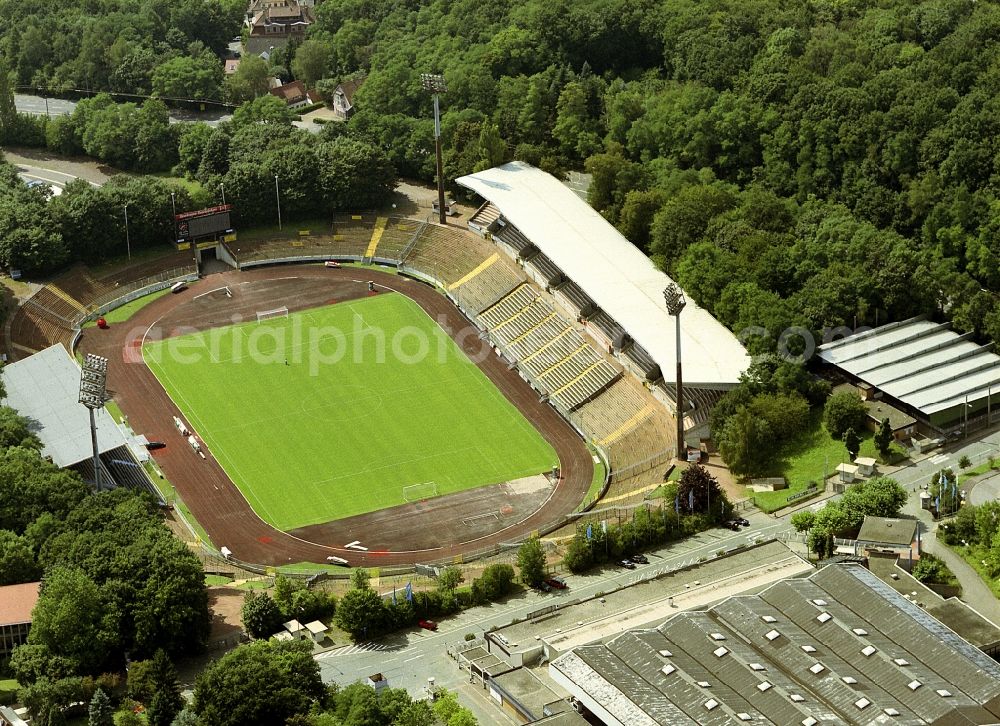 Aerial image Saarbrücken - Sports facility grounds of the Arena stadium Ludwigsparkstadion in the district Malstatt in Saarbruecken in the state Saarland, Germany