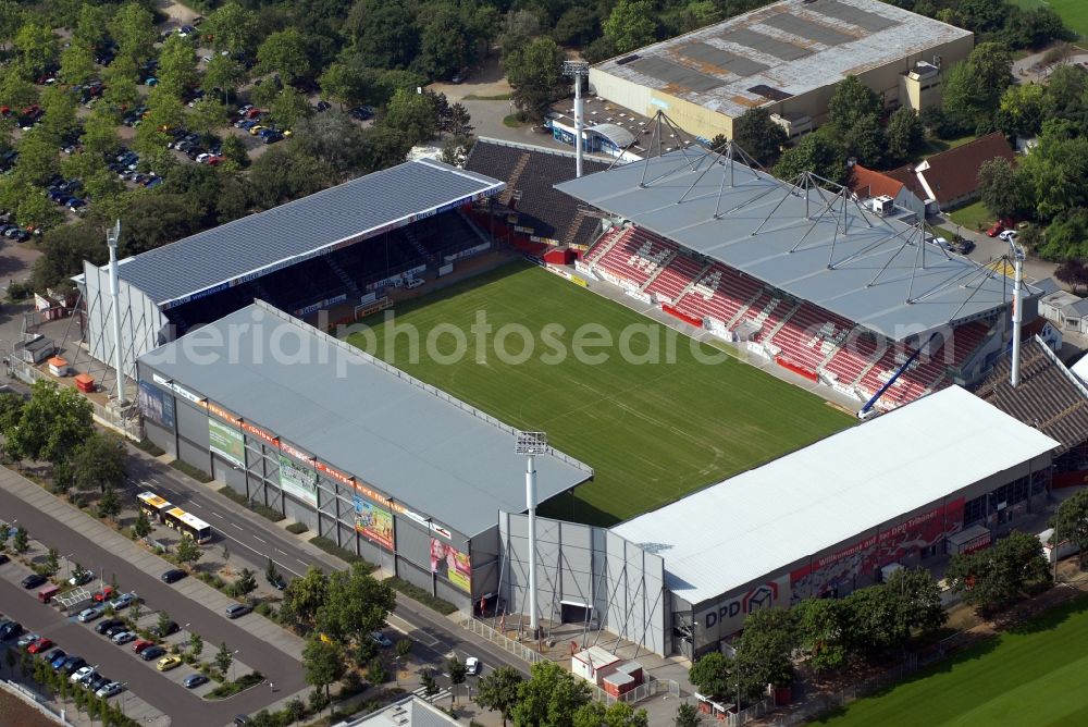 Aerial image Mainz - Sports facility grounds of the Arena stadium in Mainz in the state Rhineland-Palatinate