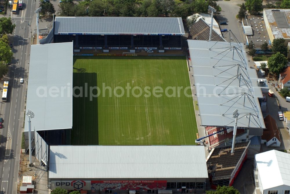 Aerial photograph Mainz - Sports facility grounds of the Arena stadium in Mainz in the state Rhineland-Palatinate