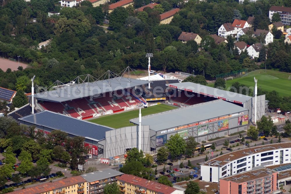 Aerial image Mainz - Sports facility grounds of the Arena stadium in Mainz in the state Rhineland-Palatinate