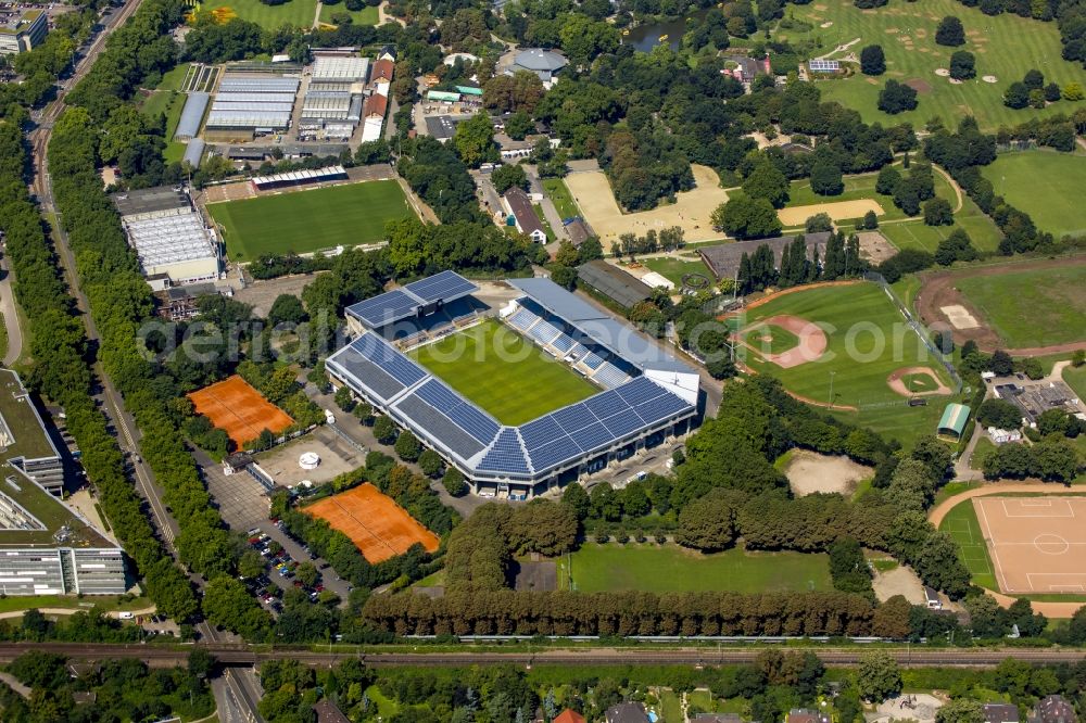 Mannheim from above - Sports facility grounds of the Arena stadium Carl-Benz-Stadion in Mannheim in the state Baden-Wuerttemberg