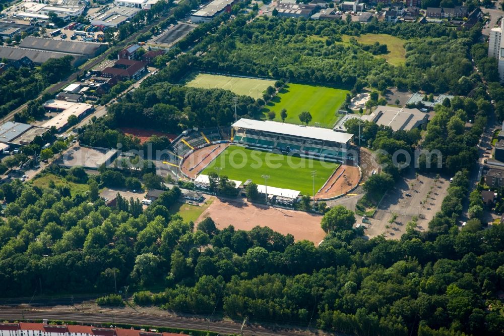 Aerial image Münster - Sports facility grounds of the Arena of Prussia Stadium in Muenster in North Rhine-Westphalia