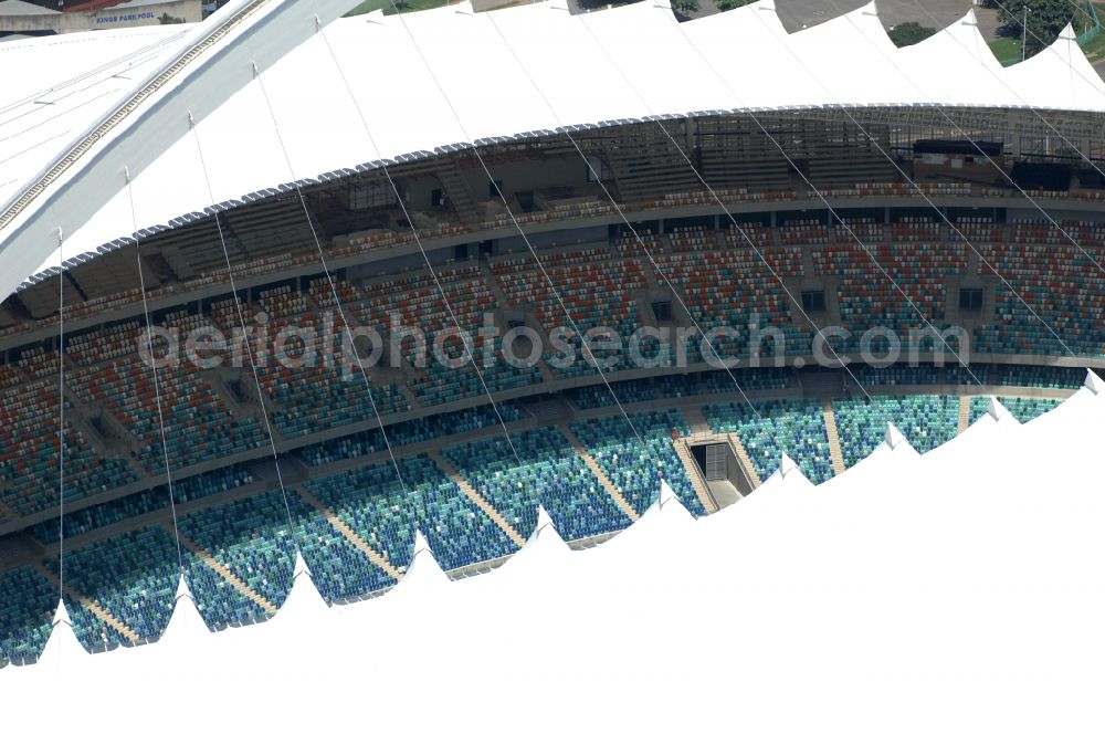 Aerial photograph Durban - Sports facility area of the arena of the stadium Moses Mabhida Stadium in Kings Park on Masabalala Yengwa Avenue in the district of Stamford Hill in Durban in KwaZulu-Natal, South Africa