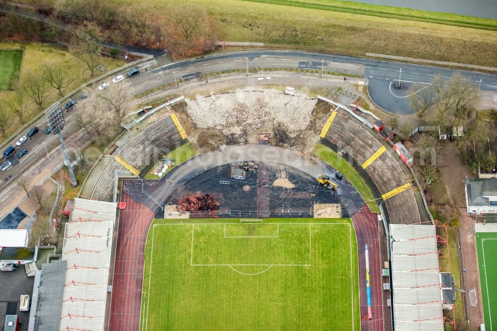 Aerial photograph Oberhausen - Sports facility grounds of the Arena stadium Niederrhein Lindnerstrasse in Oberhausen in the state North Rhine-Westphalia