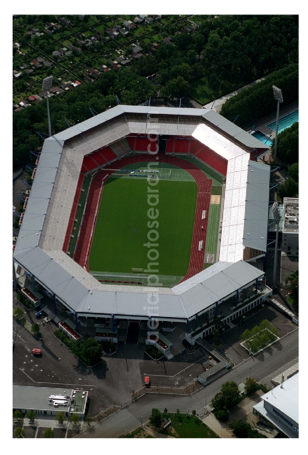 Nürnberg from above - Sports facility grounds of the Arena stadium in Nuremberg in the state Bavaria