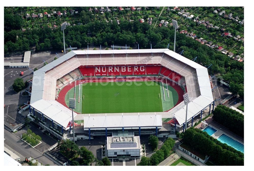 Aerial photograph Nürnberg - Sports facility grounds of the Arena stadium in Nuremberg in the state Bavaria