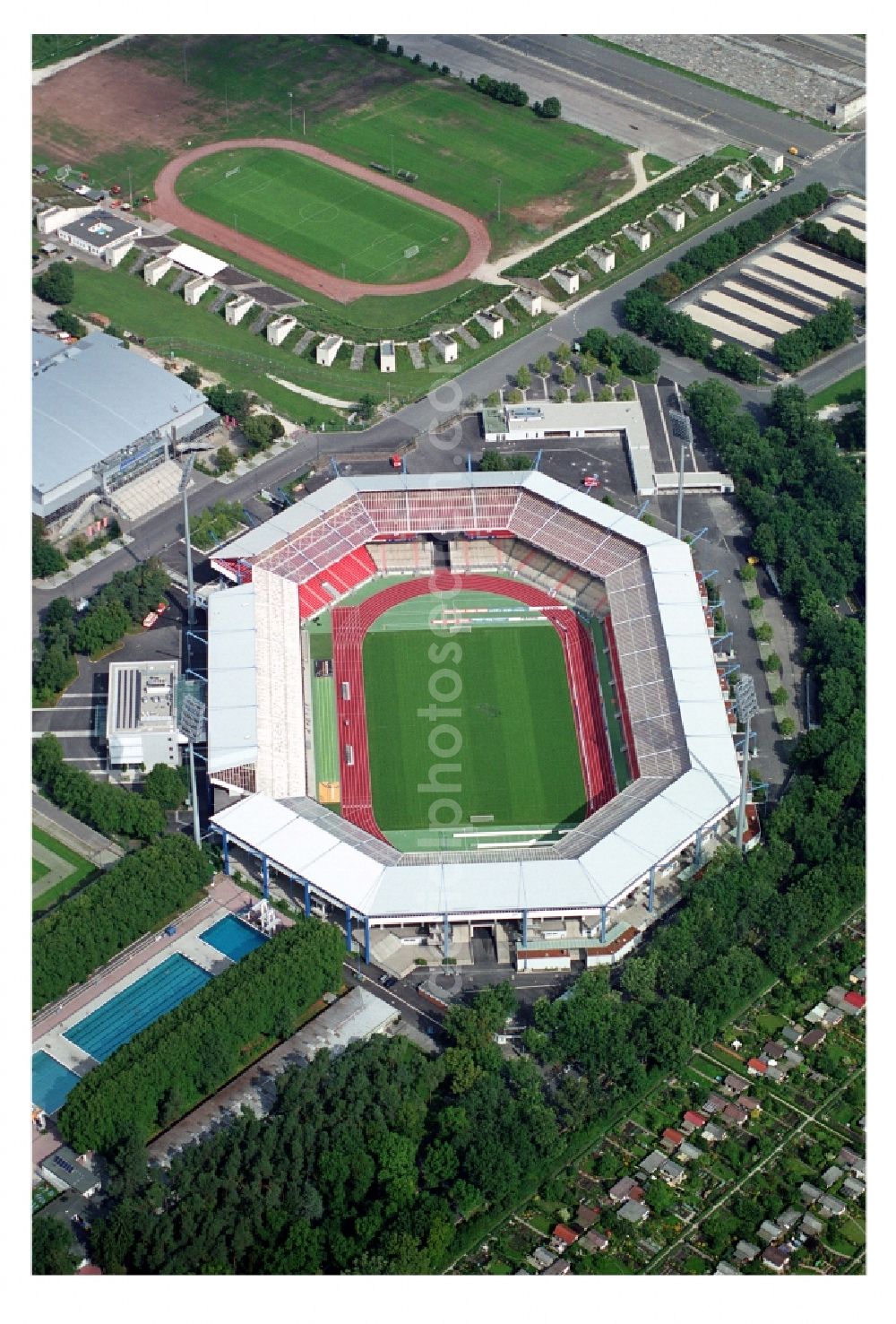 Nürnberg from above - Sports facility grounds of the Arena stadium in Nuremberg in the state Bavaria