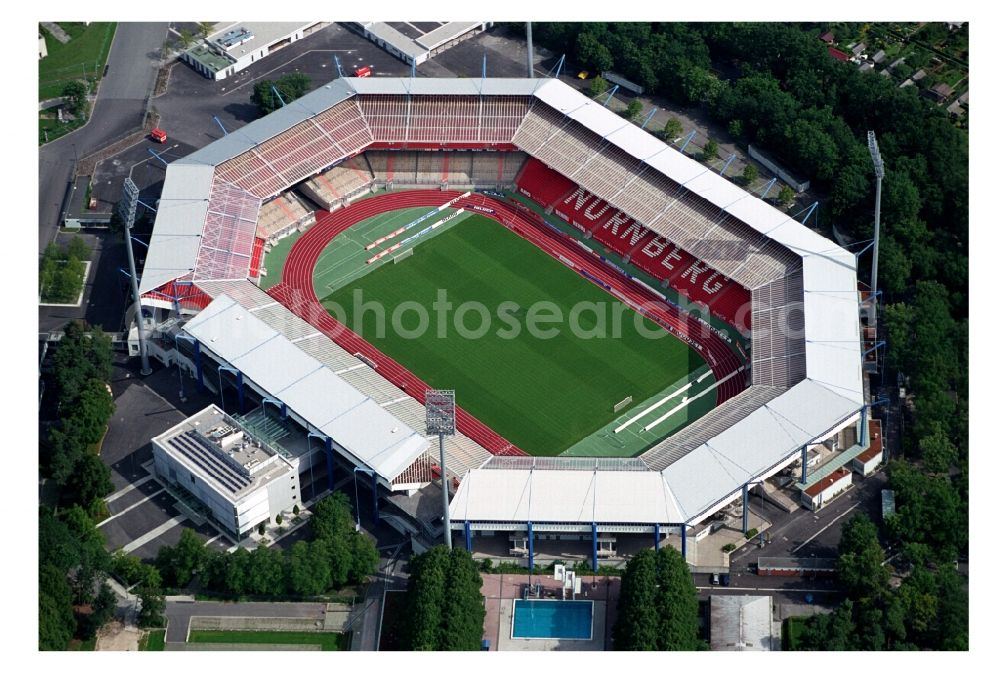 Nürnberg from the bird's eye view: Sports facility grounds of the Arena stadium in Nuremberg in the state Bavaria