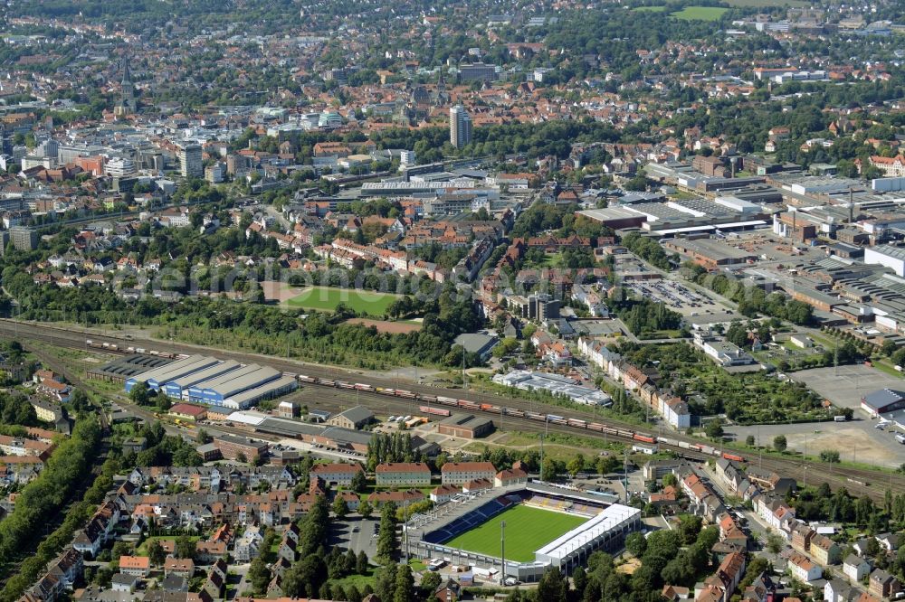 Aerial image Osnabrück - Sports facility grounds of the Arena stadium in Osnabrueck in the state Lower Saxony