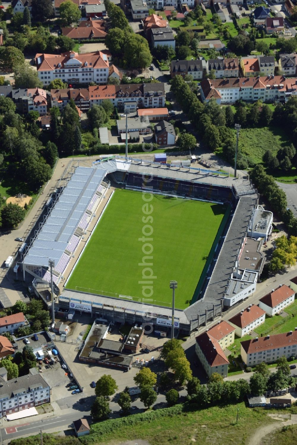 Osnabrück from the bird's eye view: Sports facility grounds of the Arena stadium in Osnabrueck in the state Lower Saxony