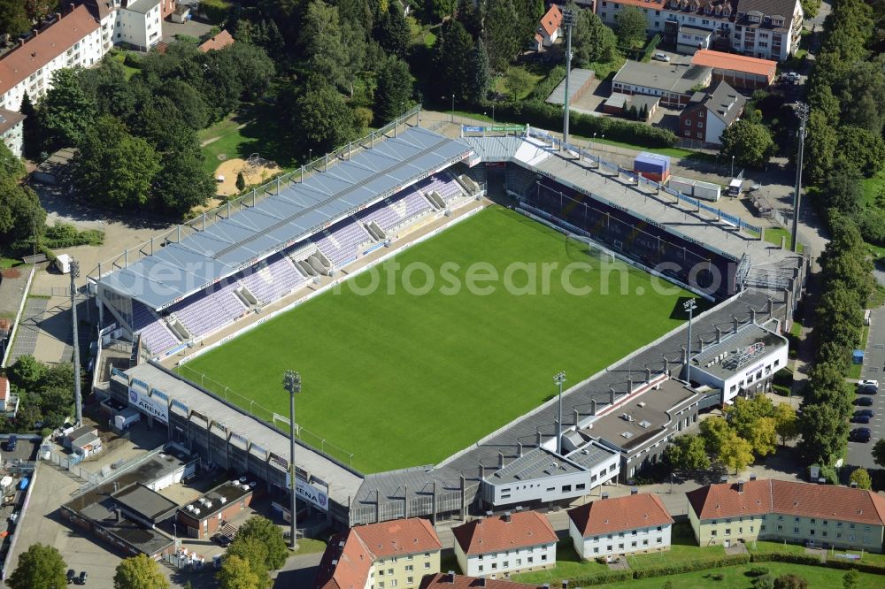 Aerial photograph Osnabrück - Sports facility grounds of the Arena stadium in Osnabrueck in the state Lower Saxony