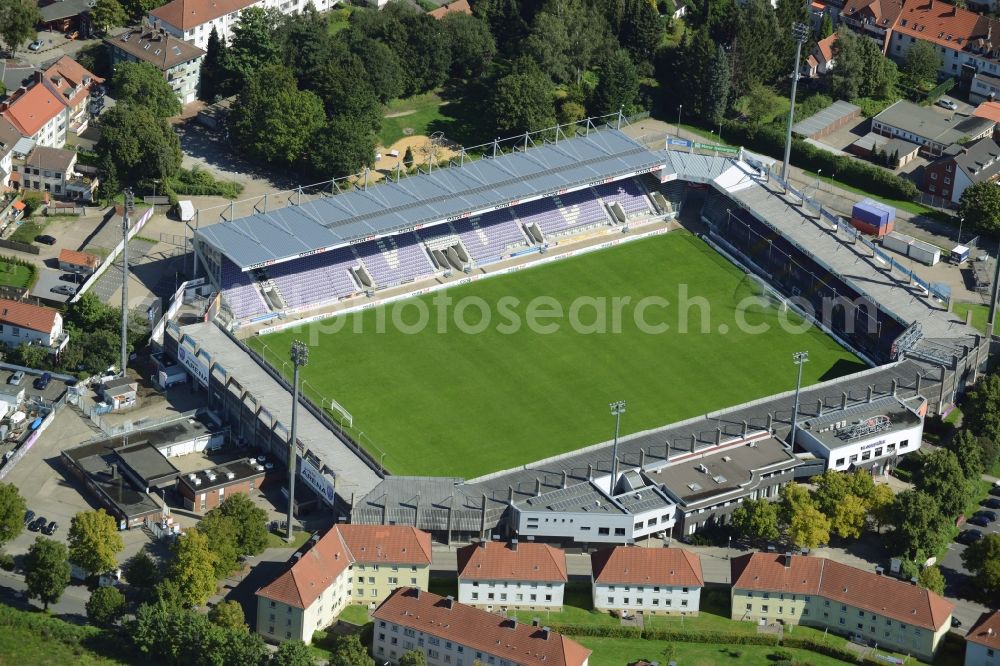 Osnabrück from above - Sports facility grounds of the Arena stadium in Osnabrueck in the state Lower Saxony