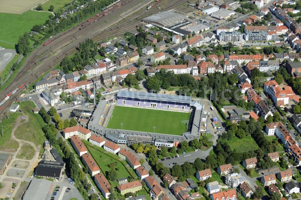 Aerial image Osnabrück - Sports facility grounds of the Arena stadium in Osnabrueck in the state Lower Saxony