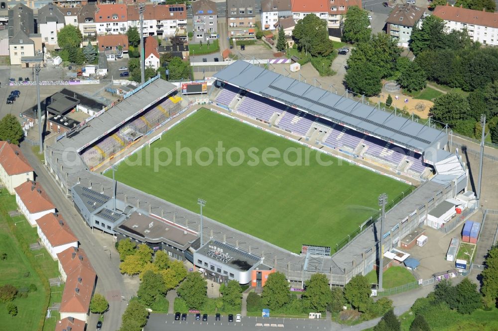 Osnabrück from above - Sports facility grounds of the Arena stadium in Osnabrueck in the state Lower Saxony