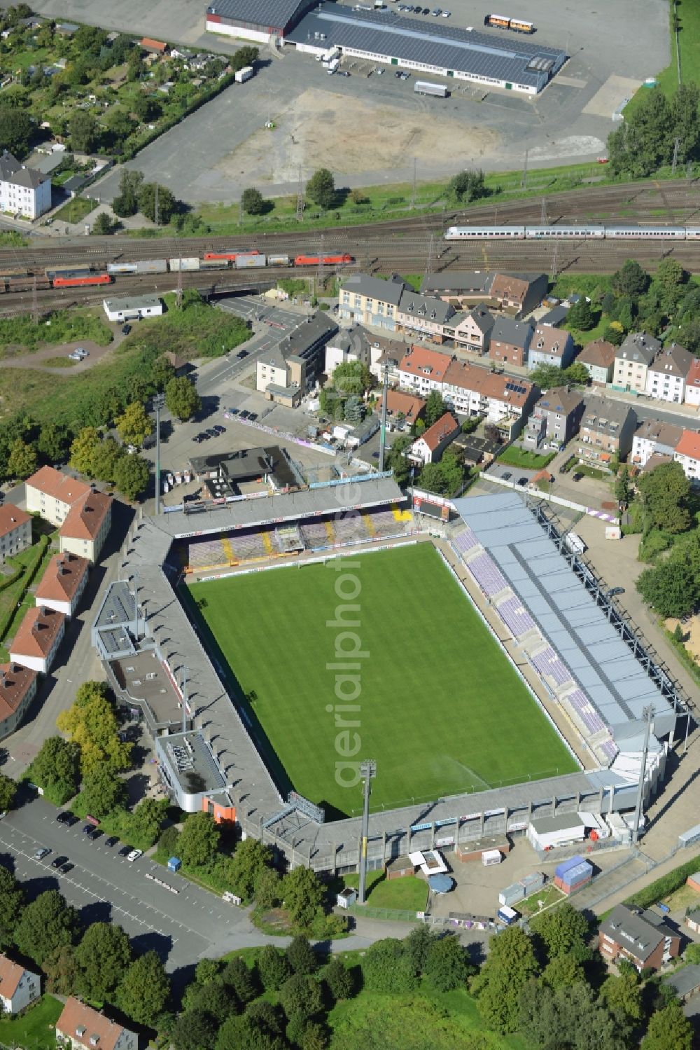 Aerial image Osnabrück - Sports facility grounds of the Arena stadium in Osnabrueck in the state Lower Saxony