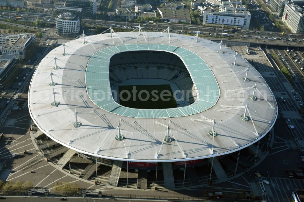 Paris Saint-Denis from above - Sports facility grounds of the arena of the Stade de France before the European Football Championship Euro 2016 in Paris -Saint-Denis in Ile-de-France, France