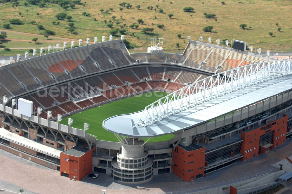 Aerial photograph Polokwane - Sports facility grounds of the Arena stadium Peter Mokaba Stadium of Polokwane City F.C. on street Magasyn Street to the FIFA World Cup 2010 in Polokwane in Limpopo, South Africa