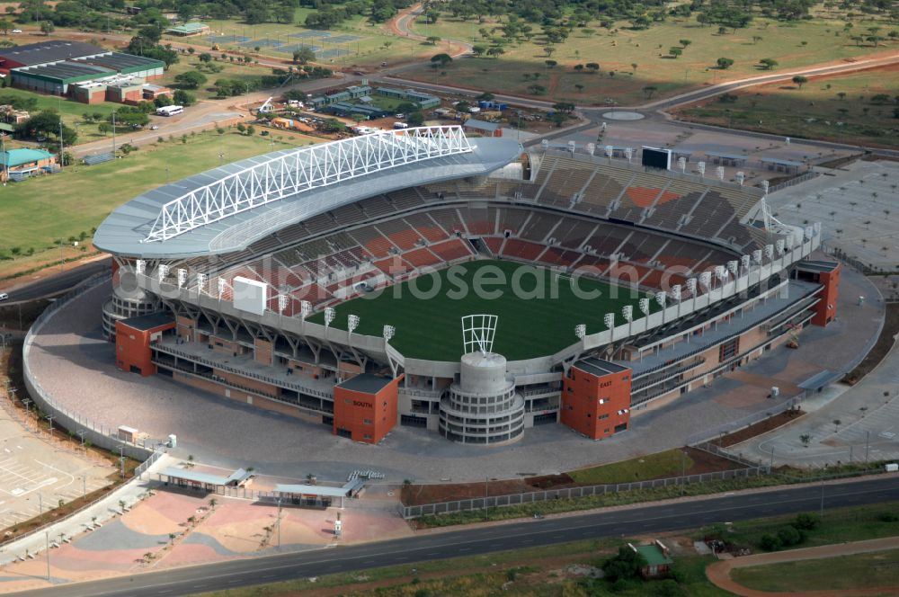 Aerial photograph Polokwane - Sports facility grounds of the Arena stadium Peter Mokaba Stadium of Polokwane City F.C. on street Magasyn Street to the FIFA World Cup 2010 in Polokwane in Limpopo, South Africa