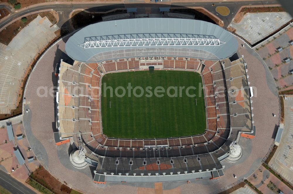 Aerial image Polokwane - Sports facility grounds of the Arena stadium Peter Mokaba Stadium of Polokwane City F.C. on street Magasyn Street to the FIFA World Cup 2010 in Polokwane in Limpopo, South Africa