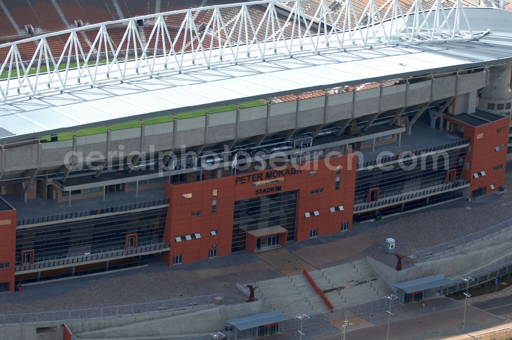 Aerial photograph Polokwane - Sports facility grounds of the Arena stadium Peter Mokaba Stadium of Polokwane City F.C. on street Magasyn Street to the FIFA World Cup 2010 in Polokwane in Limpopo, South Africa