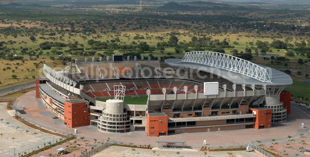 Aerial photograph Polokwane - Sports facility grounds of the Arena stadium Peter Mokaba Stadium of Polokwane City F.C. on street Magasyn Street to the FIFA World Cup 2010 in Polokwane in Limpopo, South Africa