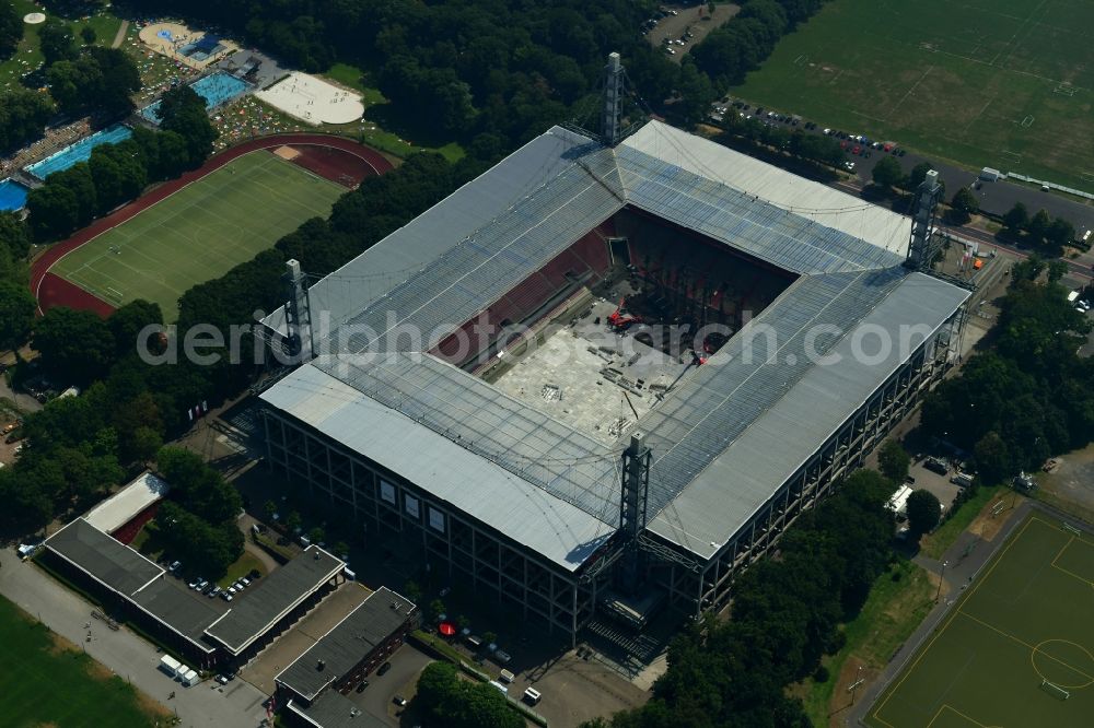 Aerial image Köln - Sports facility grounds of the Arena stadium RheinEnergieSTADION in the district Lindenthal in Cologne in the state North Rhine-Westphalia, Germany