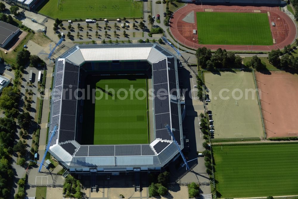 Rostock from above - Sports facility grounds of the Arena stadium in Rostock in the state Mecklenburg - Western Pomerania