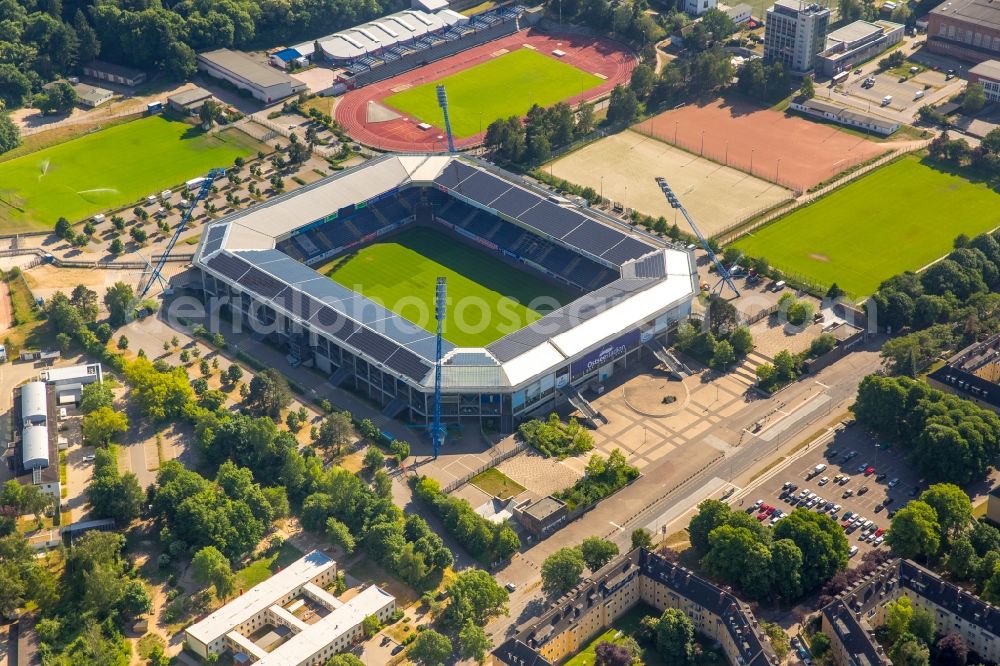 Aerial photograph Rostock - Sports facility grounds of the Arena stadium in Rostock in the state Mecklenburg - Western Pomerania