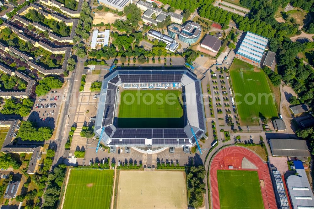 Rostock from above - Sports facility grounds of the Arena stadium in Rostock in the state Mecklenburg - Western Pomerania