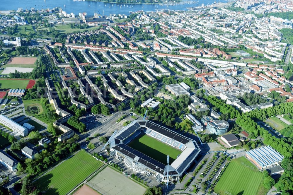 Rostock from above - Sports facility grounds of the Arena stadium in Rostock in the state Mecklenburg - Western Pomerania