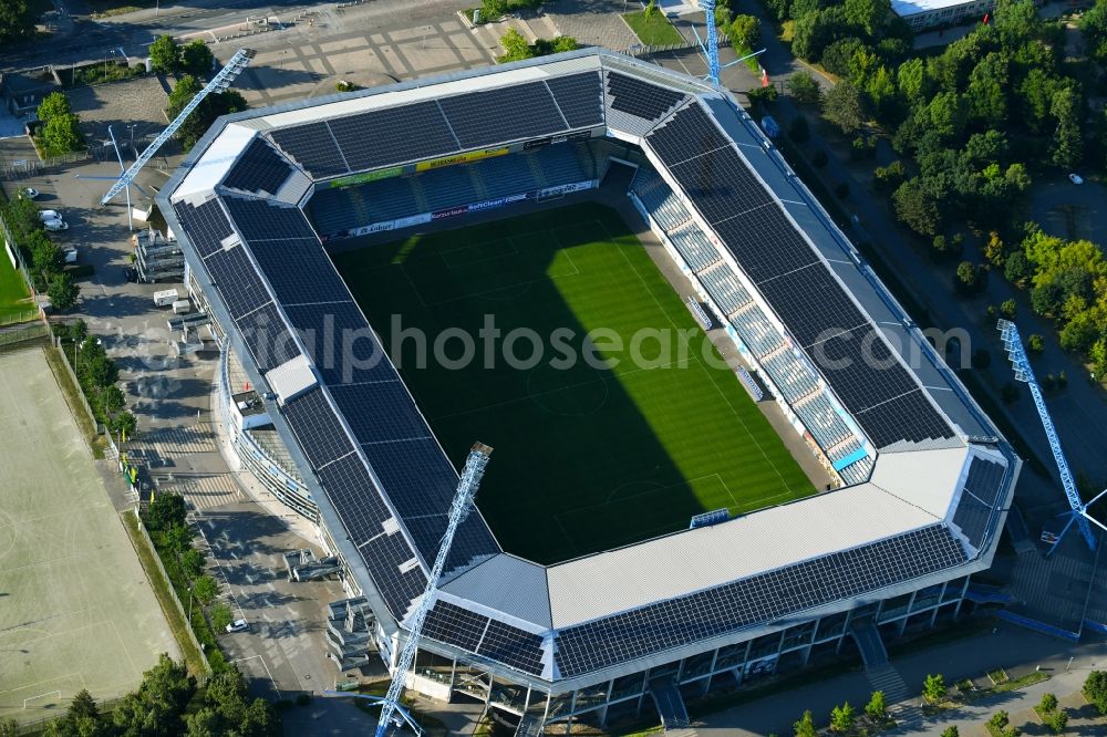 Rostock from above - Sports facility grounds of the Arena stadium in Rostock in the state Mecklenburg - Western Pomerania