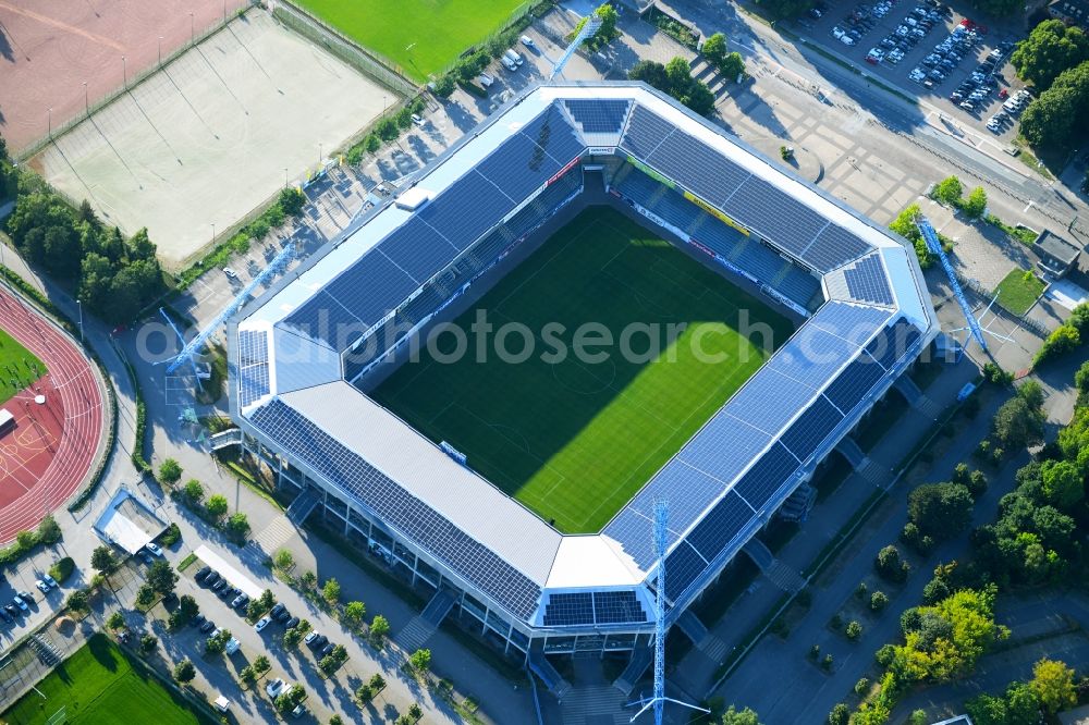 Rostock from above - Sports facility grounds of the Arena stadium in Rostock in the state Mecklenburg - Western Pomerania