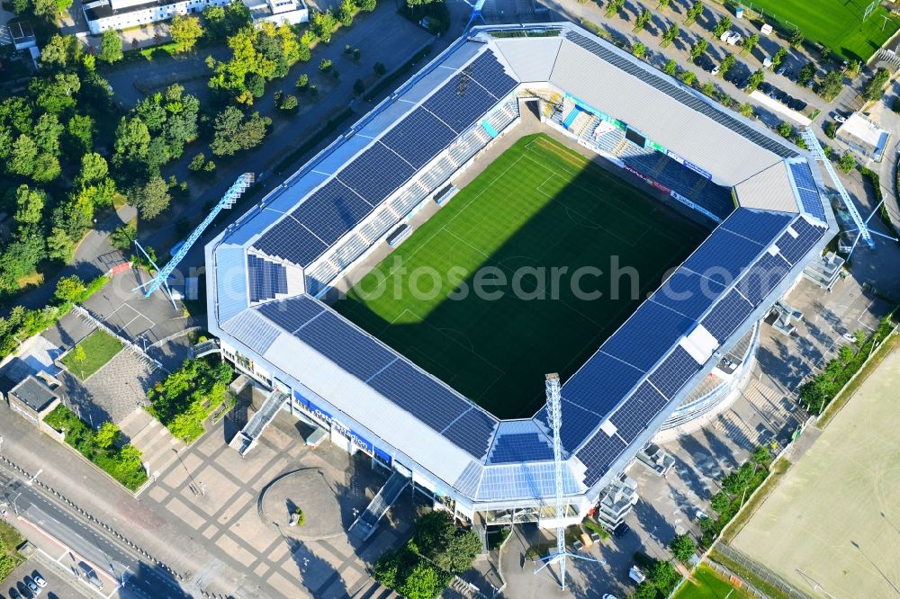 Aerial photograph Rostock - Sports facility grounds of the Arena stadium in Rostock in the state Mecklenburg - Western Pomerania