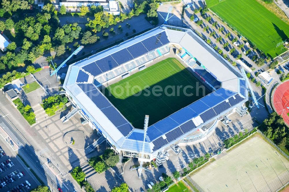 Rostock from above - Sports facility grounds of the Arena stadium in Rostock in the state Mecklenburg - Western Pomerania