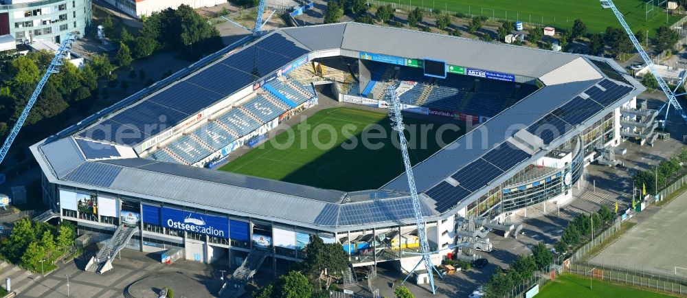 Rostock from above - Sports facility grounds of the Arena stadium in Rostock in the state Mecklenburg - Western Pomerania