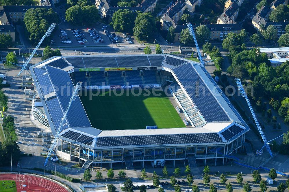 Rostock from above - Sports facility grounds of the Arena stadium in Rostock in the state Mecklenburg - Western Pomerania