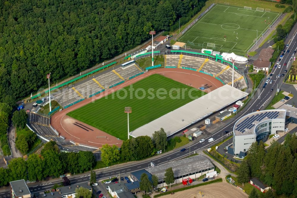 Siegen from above - Sports facility grounds of the Arena stadium in Siegen in the state North Rhine-Westphalia