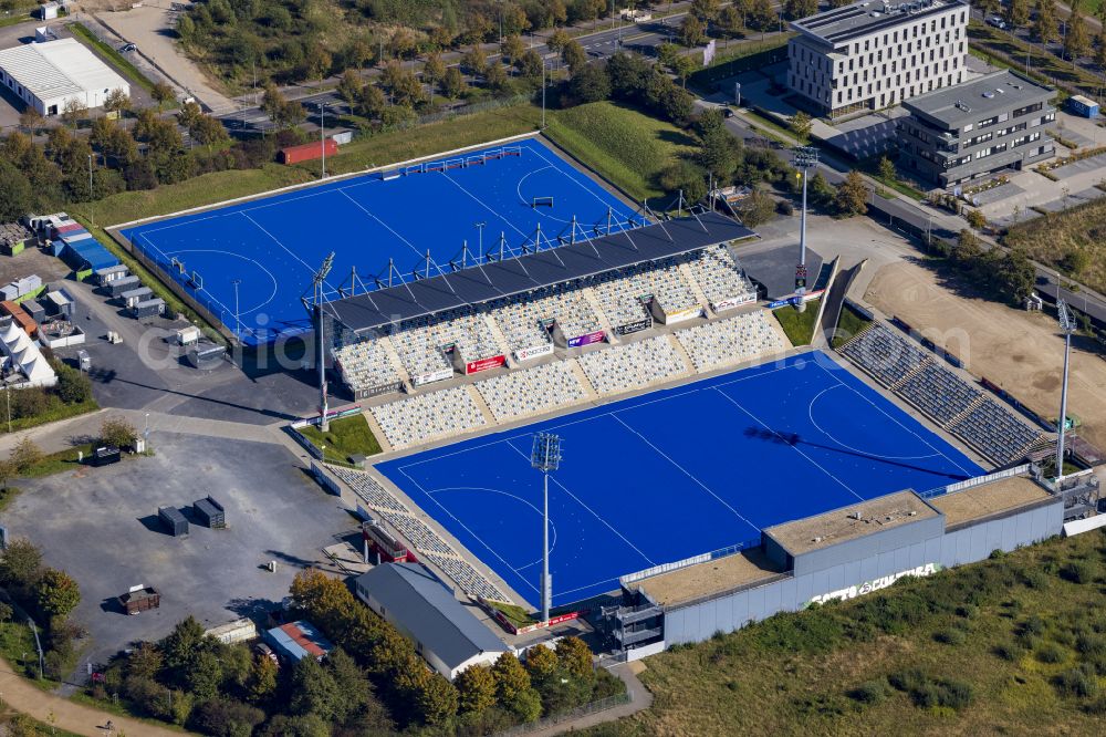 Mönchengladbach from above - Sports facility area of the arena of the stadium SparkassenPark Moenchengladbach Am Hockeypark in Moenchengladbach in the federal state of North Rhine-Westphalia, Germany