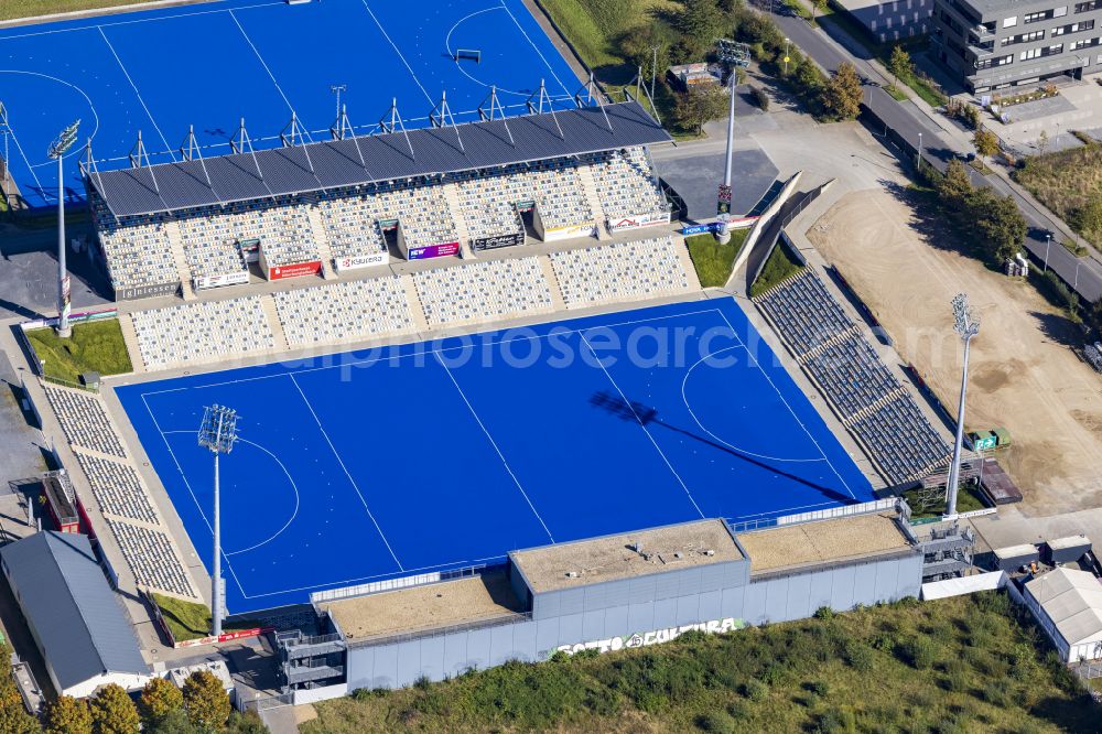 Aerial image Mönchengladbach - Sports facility area of the arena of the stadium SparkassenPark Moenchengladbach Am Hockeypark in Moenchengladbach in the federal state of North Rhine-Westphalia, Germany