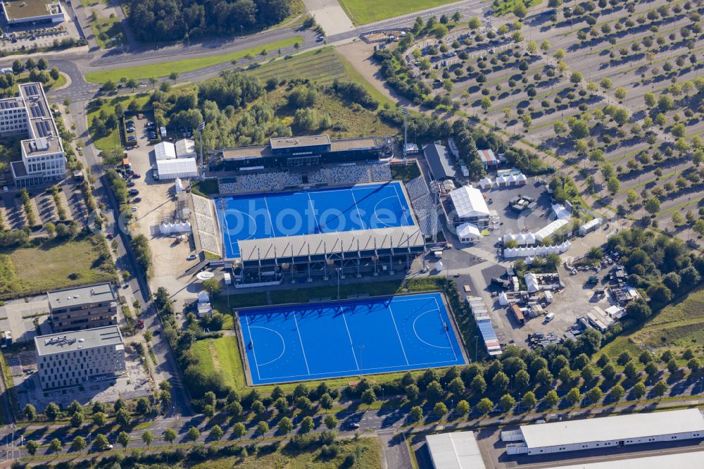 Aerial photograph Mönchengladbach - Sports facility area of the arena of the stadium SparkassenPark Moenchengladbach Am Hockeypark in Moenchengladbach in the federal state of North Rhine-Westphalia, Germany