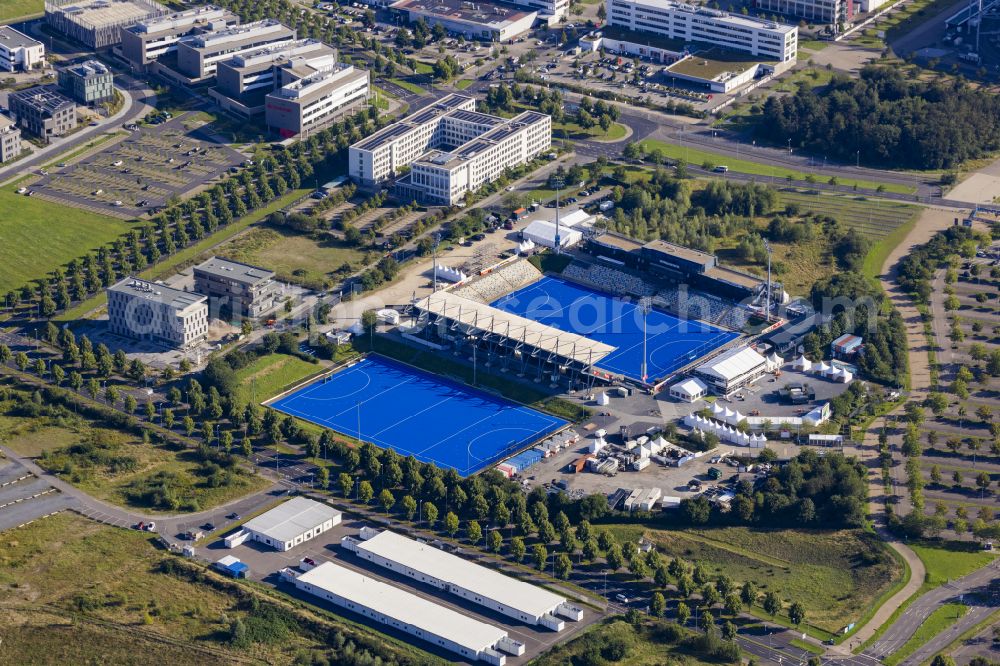 Mönchengladbach from above - Sports facility area of the arena of the stadium SparkassenPark Moenchengladbach Am Hockeypark in Moenchengladbach in the federal state of North Rhine-Westphalia, Germany