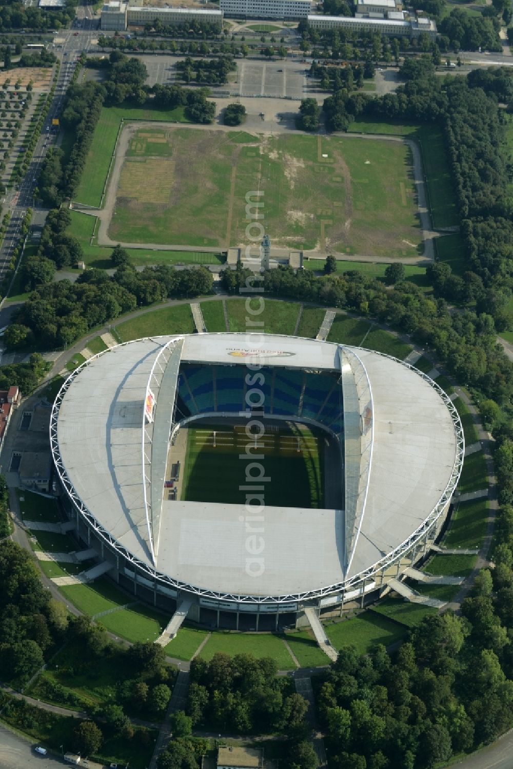 Leipzig from above - Sports facility grounds of the Arena stadium in Leipzig in the state Saxony