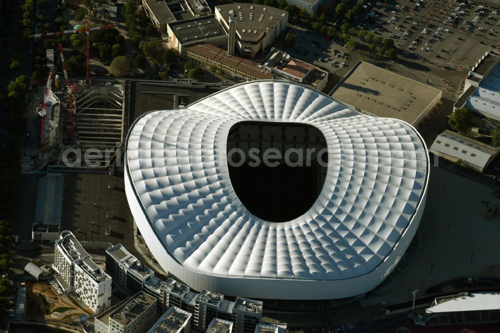 Aerial photograph Marseille - Sports facility grounds of the Arena stadium Stade Orange Velodrome on street Boulevard Michelet in Marseille in Provence-Alpes-Cote d'Azur, France