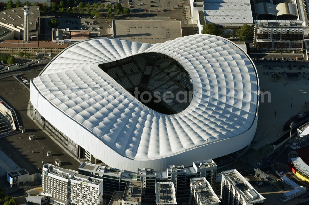 Aerial photograph Marseille - Sports facility grounds of the Arena stadium Stade Orange Velodrome on street Boulevard Michelet in Marseille in Provence-Alpes-Cote d'Azur, France