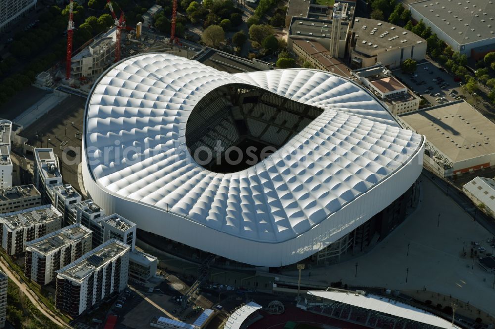 Aerial photograph Marseille - Sports facility grounds of the Arena stadium Stade Orange Velodrome on street Boulevard Michelet in Marseille in Provence-Alpes-Cote d'Azur, France