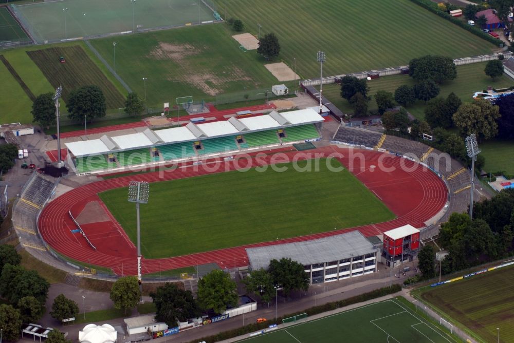 Aerial photograph Ulm - Sports facility grounds of the Arena stadium in Ulm in the state Baden-Wuerttemberg